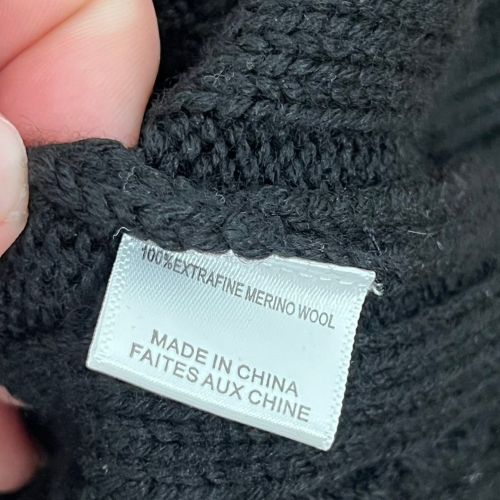 Misa Los Angeles Womens Sweater Small Black Crochet NWT $470 Knit Solid Mock - Picture 7 of 9